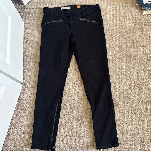 Pilcro And The Letterpress Ankle Zip Black Mid Rise Denim Jeans Sz 30 - Picture 2 of 10